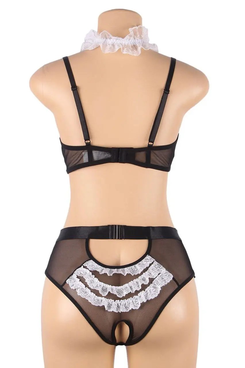 Open Cup Maid Bedroom Costume 3wishes.com